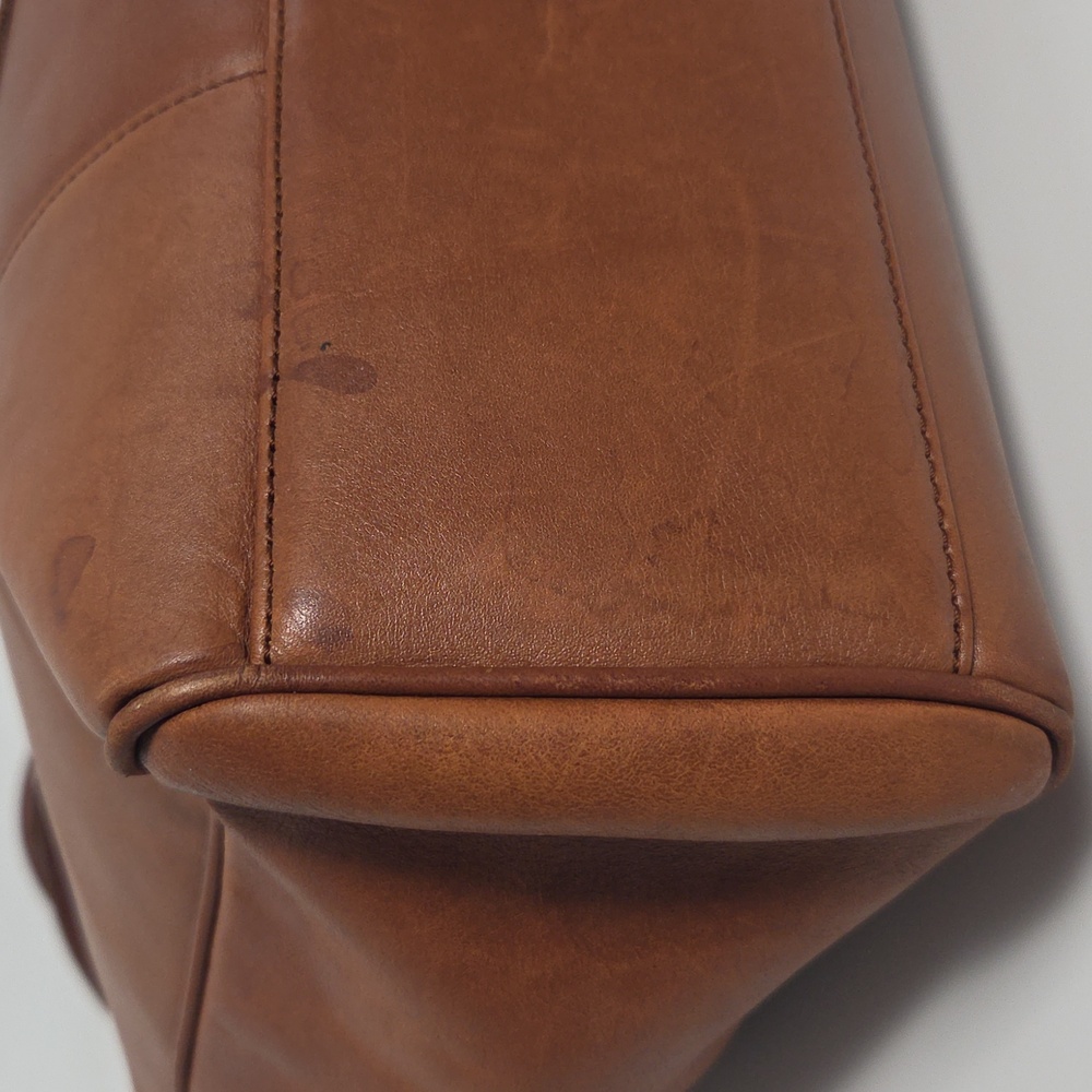 Vintage Eddie Bauer Brown Leather Tote Bag - Picture 10 of 16